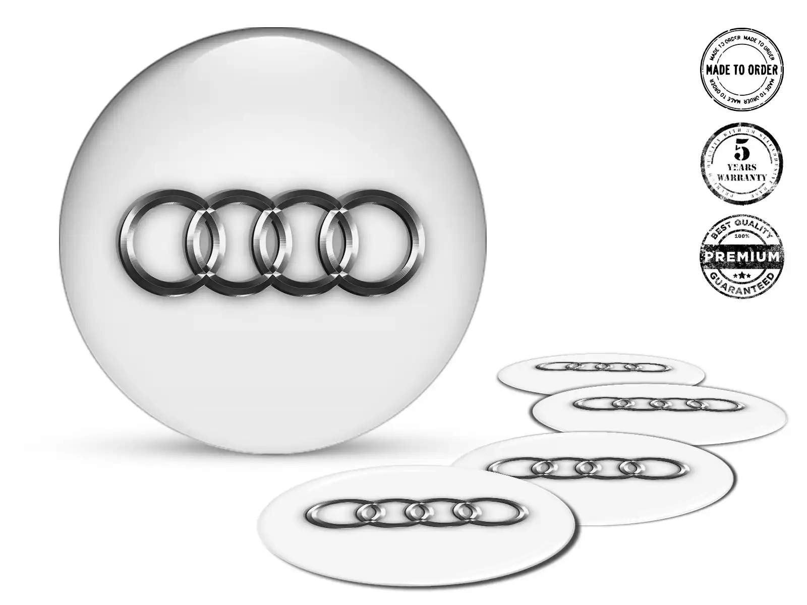 Audi Radplaketten Stil Premium-Epoxy-Aufkleber